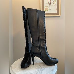 Cole Haan size 8, Nike Air high heeled Leather and Suede boots.